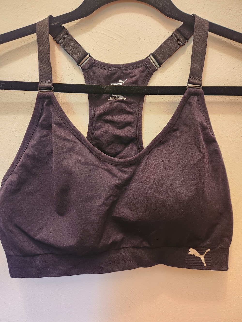 Puma Black Racerback Sports Bra Size XL